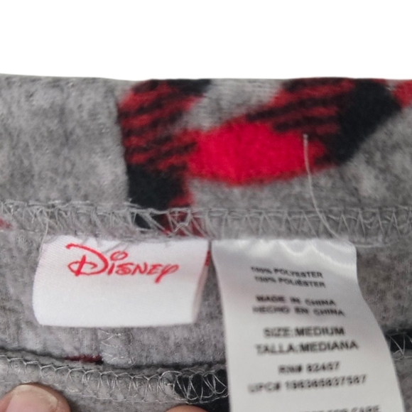 Disney Mickey Mouse Pajama Bottoms - Gray and Red Size Medium - Picture 2 of 3